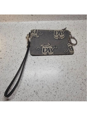 Dooney & Bourke Vintage Monogram Canvas Wristlet Pouch with Keyring